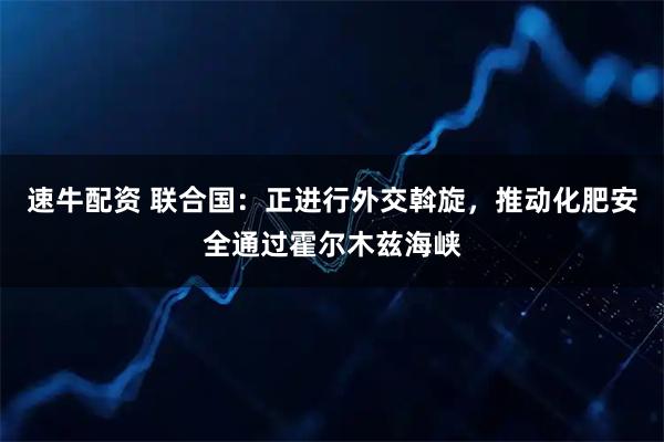速牛配资 联合国：正进行外交斡旋，推动化肥安全通过霍尔木兹海峡